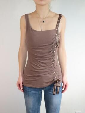 Laundry by Shelli Segal Women's Tan Vests-tanks-cami
